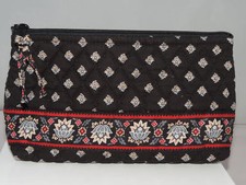 Vera Bradley Black Lotus Flower Plastic Lined Cosmetic Case