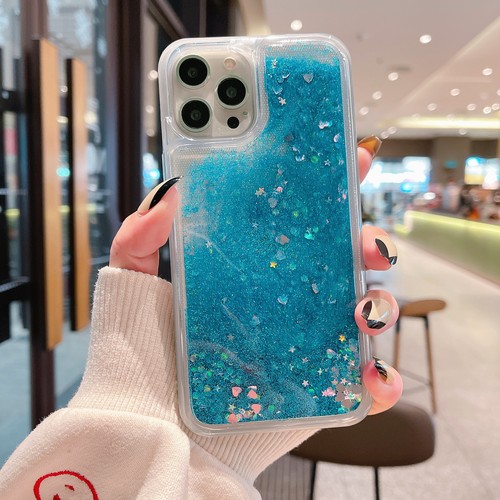 Bling Blue Quicksand Liquid Glitter Case For Various Phone Soft Gel TPU Cover - Picture 10 of 12