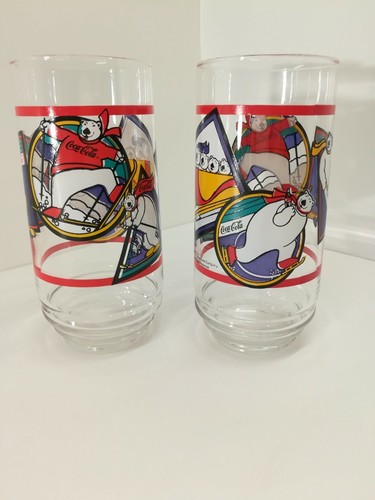 Vintage Coca-Cola 1995 Olympic Winter Games 16oz Collector Glasses, Set of 2 - Picture 5 of 5