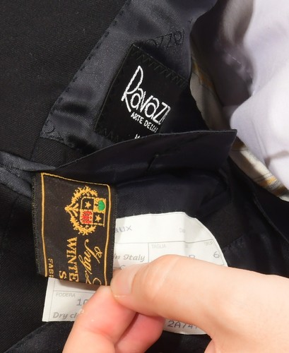 Herrensakko Sakko Herrenbekleidung Jacke Schwarz Ravazzolo Tibaux Schurwolle 54 - Zdjęcie 7 z 16