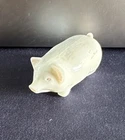 Vintage Milk Glass Pig Westmoreland Figurine White with Pink 3"