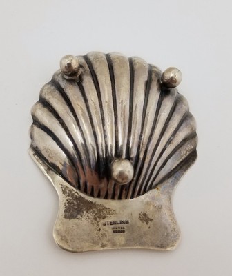 Mexico 925 Sterling Silver Seashell Scallop Clam Shell Footed 