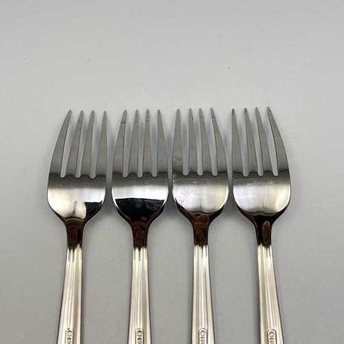 Gorham Marbella Stainless Salad Fork Glossy Flat Tip Vietnam 7in 4Pc Set - Picture 6 of 11