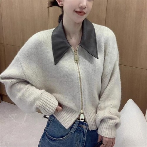 Cardigan maglione top cappotto stile coreano donna stile college lavorato a maglia largo - Foto 2 di 20