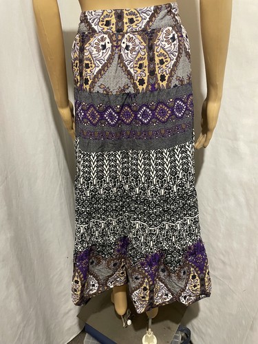 TARGET SIZE 14 TIERED PEASANT GYPSY BOHO PATTERNED COTTON MAXI SKIRT - Picture 6 of 8
