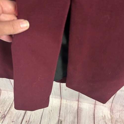 Ted Baker London Stunning maroon midi dress sheer sleeves pleated size "2" US 6 - Picture 3 of 14