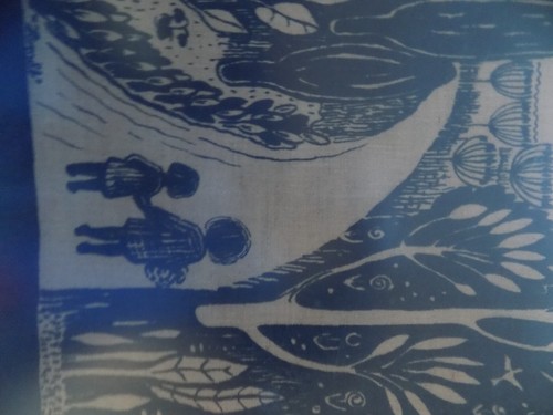 Xilografia firmata vintage? su Tela Bambini su Sentiero con Alberi Groovy MCM Incorniciato ARTE - Foto 10 di 14