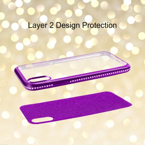 For iPhone X XS 5.8" Case Girly Glitter Bling Diamond Ring Grip With Kickstand - Picture 16 of 20