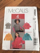  UNCUT MCCALLS # M5697 Girls TOP AND JACKET Sizes 7 8 10 12 14 SEWING PATTERN 