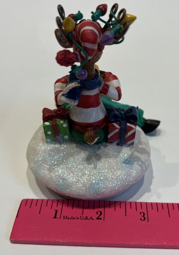 Yankee Candle Jolly J/T Reindeer Christmas Jar Topper Lid 2011 Glitter Presents - Picture 7 of 8