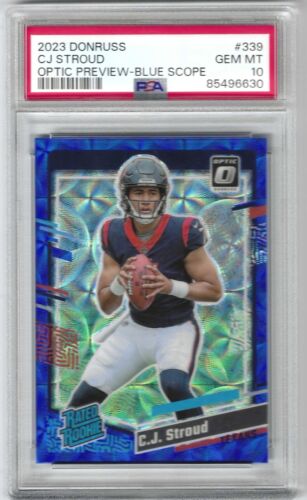2023 Donruss Optic CJ Stroud #339 Blue Scope RC Rated Rookie PSA 10 GEM MINT