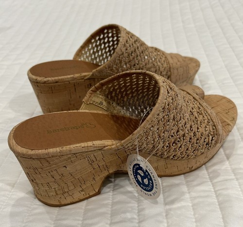 Baretraps Bethie women's sandals/flip-flops-natural cork-light brown-sz 9M - Picture 7 of 21