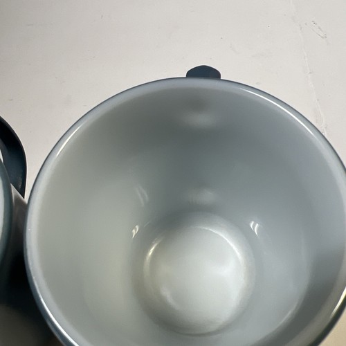 Vintage Pyrex Slate Blue/ Milk Glass 8 oz. D Handle Coffee Cup/ Mug Set Of 2 - Picture 6 of 8