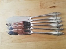 6 ANTIQUE VINTAGE Collectible KNIVES 8.75" GOWE 100 SILVER PLATE - MONO