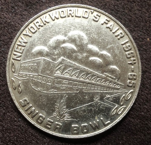 1964-65 NY Weltausstellung "Singer Bowl" Medaille - Nähmaschine, Expo Medaille