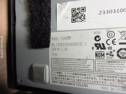 STAR TSP650 654C NETWORK POS Thermal Receipt Bon Printer Schwarz Black INCL PSU - Afbeelding 3 van 3