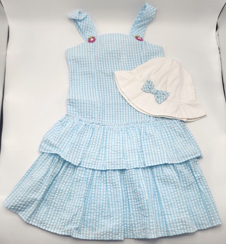 Little Bitty Girl’s Cotton Blend Dress & Hat 2 Pc Set Sz 6 Yrs NWOT - Picture 2 of 11