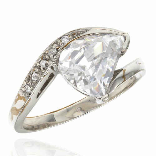 SS Half Moon CZ Ring