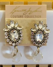 NEW NWT KENNETH JAY LANE KJL CRYSTAL DROP DANGLE EARRINGS