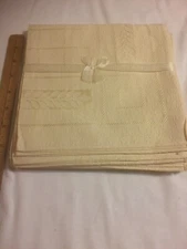6 Vintage Ecru Fancy Table Napkins, Never Used, Made By Nichibo, Japan