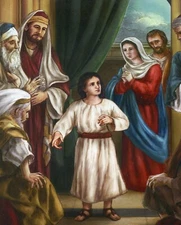 Catholic print picture-  Finding in the Temple N  -  8" x 10" ready to be framed