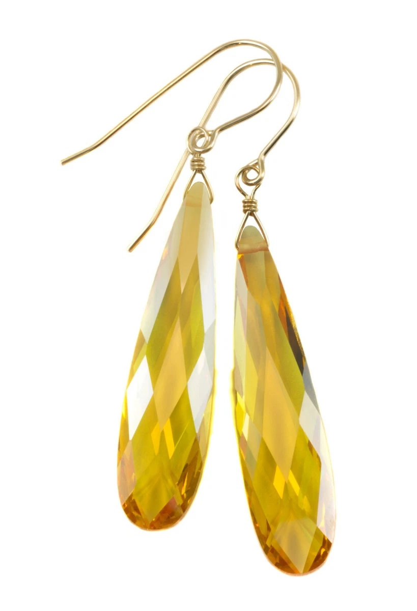 Canary yellow cz earrings sale