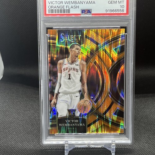 2023 Select Victor Wembanyama Orange Flash San Antonio Spurs #121 RC PSA 10 - Foto 9 di 9