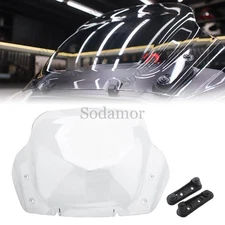 14" Clear Front Wave Windshield Deflector w/Mounting Kit For Harley Street Glide