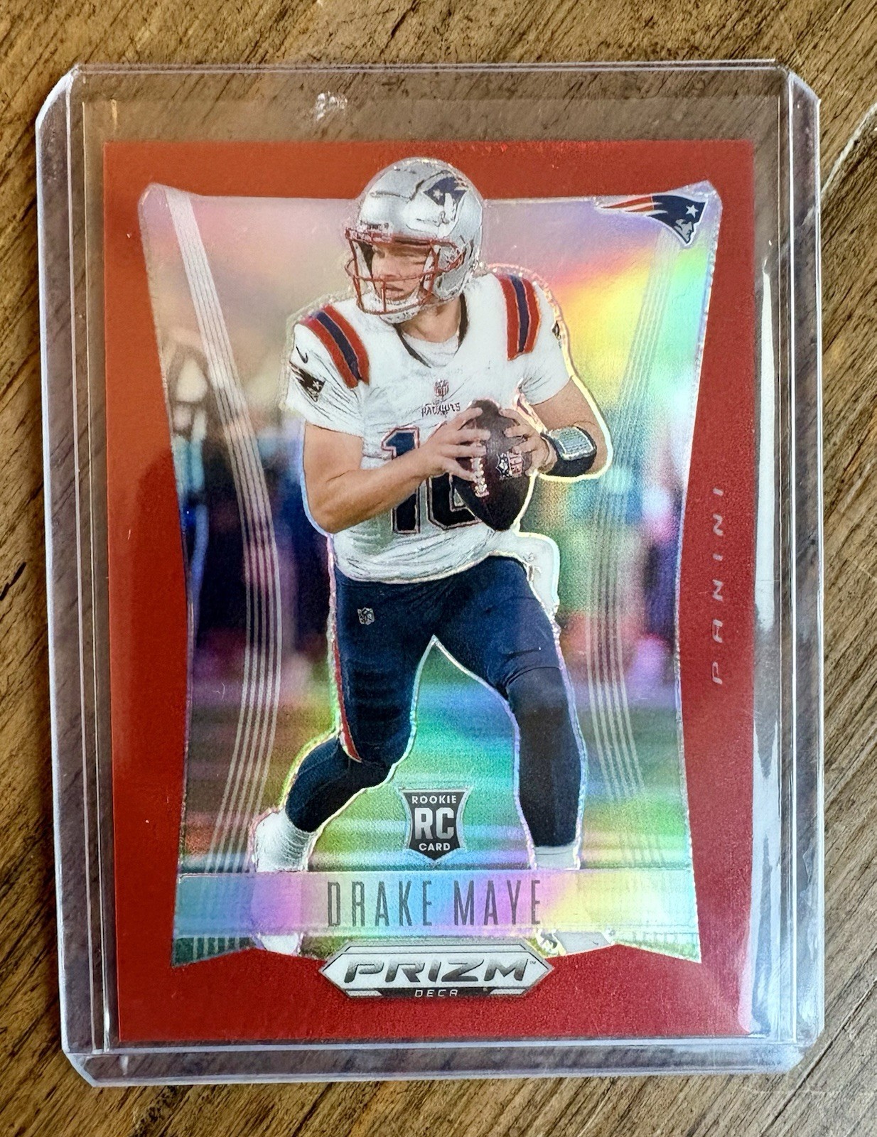 2024 Panini Prizm Deca #213 Drake Maye Patriots Red Prizm Rookie # 13 /199