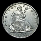 1857 Seated Liberty Half Dollar Silver ---- Stunning Coin ---- #KK463