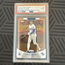 2024 Topps 50/50 Shohei Ohtani Chrome Orange Refractor 07/25 PSA 9 POP 2 Highest