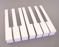 German White Piano Keytops, Full Set of Piano Keytops with Fronts for Replacemen