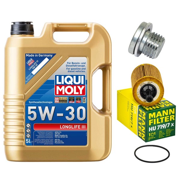 MotoröL Filter Set Liqui Moly 5W-30 5 Liter + ÖLablassschraube FüR VW Tiguan 2.0-image
