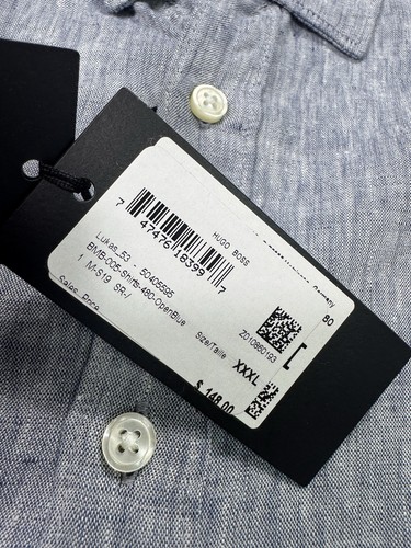 Hugo Boss Men's 3XL 100% Linen Button Down Regular Fit Breathable Shirt NWT - 第 6/12 張圖片