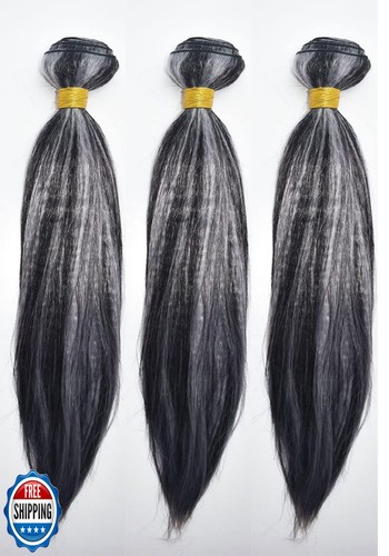 HeioWuio P4/Grey Straight Hair Bundle Brazilian Remy Extensions Ombre Tow To - Bild 2 von 5