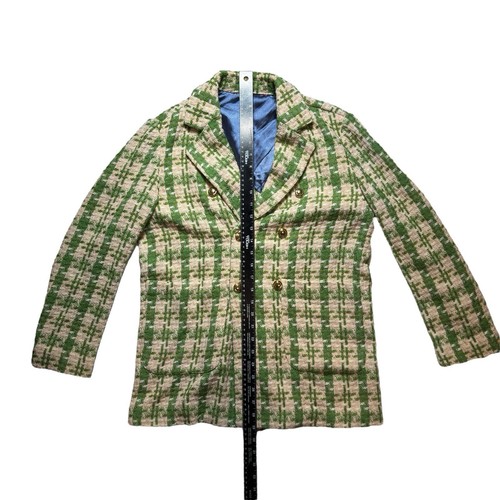Gucci Green And Ivory Tweed Blazer Jacket Size 38 - Picture 7 of 13