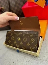 Louis Vuitton Portefeuille Sarah Monogram Long Wallet Brown Authentic