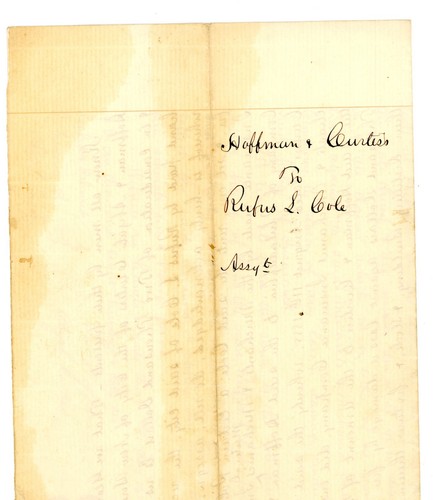 Póliza de seguro 1856 Hoffman & Curtiss a Rufus S. Cole Peekskill NY pérdida por incendio - Imagen 2 de 2