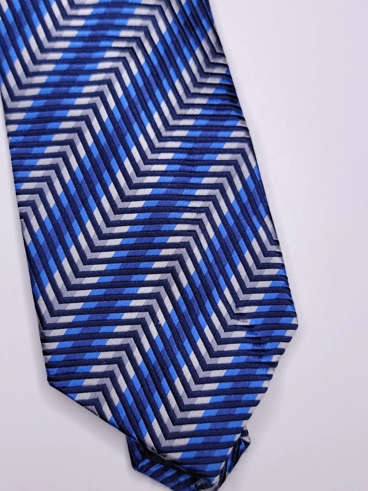 Corbata formal Paul Lawrence niños niños 48"Lx3"W azul/plateado Foto 2 de 4