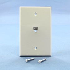 Leviton 40549-W White Large Phone Jack Telephone Wall Plate 6-Position 4-Wire