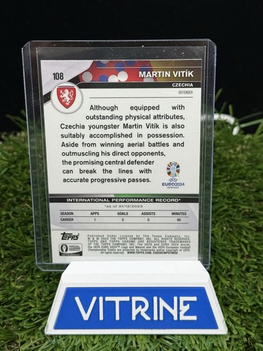 LOT 2024 Topps Chrome UEFA Euro Martin Vitik Aqua Wave /199 + Purple Lava /175 - Picture 3 of 5