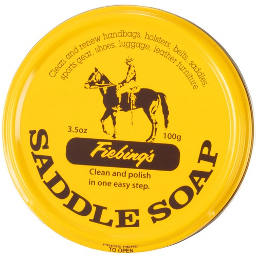 Jabón de silla de montar amarillo Fiebing'S para cuero 35 OZ limpiador y acondicionador de estaño suave - Imagen 4 de 5