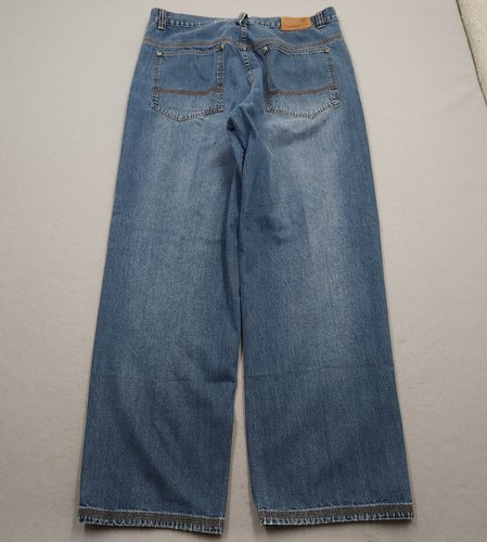 Jeans Timberland vintage uomo 38x32 blu larghi gamba larga denim invecchiato Y2K - Foto 3 di 17