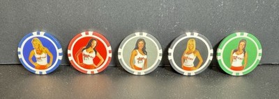 Hooters Girls Silver Anniversary Casino Chip 5 Piece Lot 5 Color 10g Poker Chips