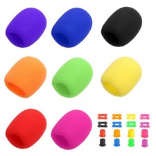 8 Set Mic Cover Foam, 1.34" Silicone Ring, Sleeve Holder, 8 Colors