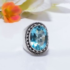 Aquamarine Gemstone 925 Sterling Silver Ring, Wedding Gift, Women's Ring