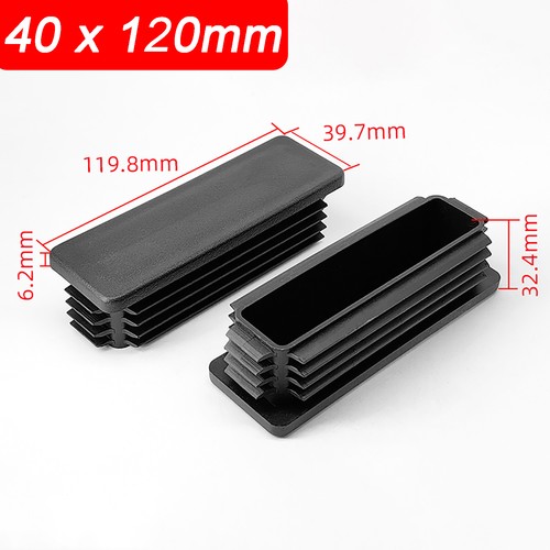 Rectangular Plastic End Caps Blanking Ribbed Rectangle Plugs Inserts /Black - Picture 41 of 53