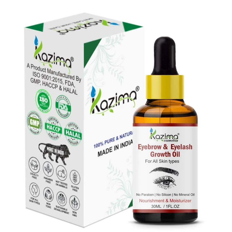 Aceite de crecimiento de cejas y pestañas 100 % puro y natural (30 ml) para mujeres para todo tipo de piel Foto 2 de 3