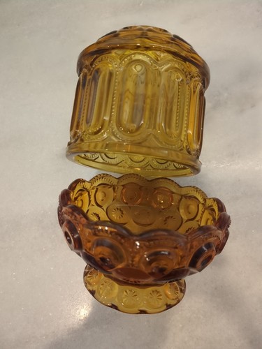 Vintage MCM Moon and Stars LE Smith Gold Amber Two Piece Fairy Lamp Candle - Picture 15 of 17