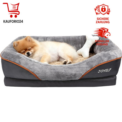 Orthopädisches Hundebett klein mit abnehmbarem Bezug und Spielzeug